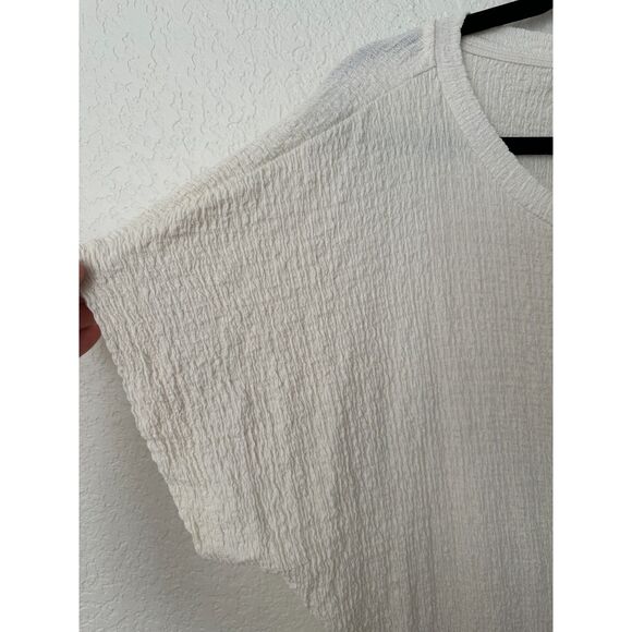 FP BEACH by Free People Marni Asymmetrical Ruffle Tunic Mini Dress Cream Size M - Picture 4 of 12